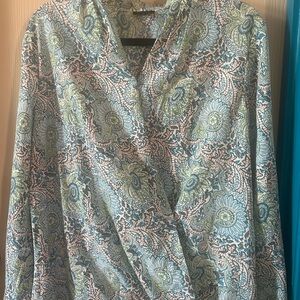 Talbots Floral Paisley Blouse Size 14